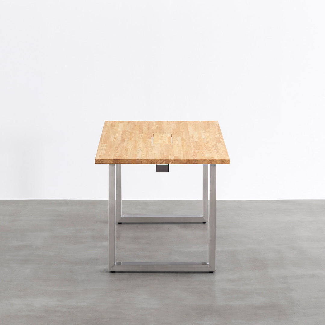 THE TABLE / ラバーウッド ナチュラル × Stainless 配線トレー付き