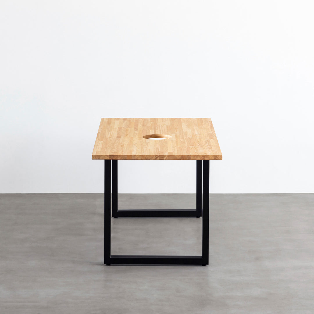 KANADEMONO  THE TABLE ×ラバーウッド THE TABLE / ラバーウッド ブラックブラウン × White Steel