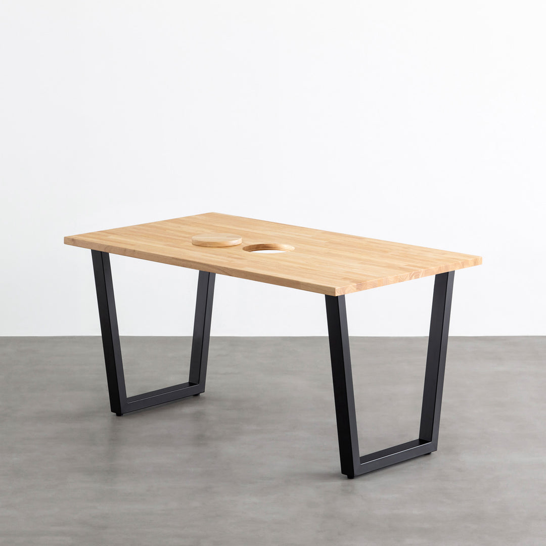【マル】【美品】kanademono テーブル ラバーウッド ナチュラル THE TABLE / ラバーウッド ナチュラル × Black Steel – KANADEMONO