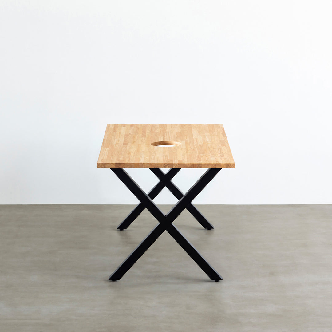 KANADEMONO  THE TABLE ×ラバーウッド THE TABLE / ラバーウッド ブラウン × Black Steel – KANADEMONO