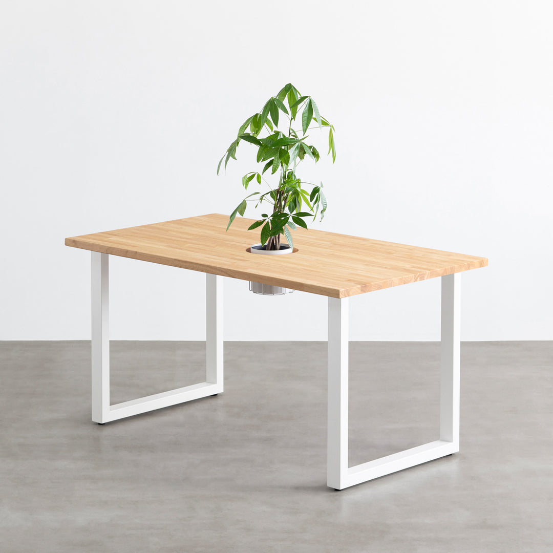 THE TABLE / ラバーウッド ナチュラル × White Steel ワイヤー