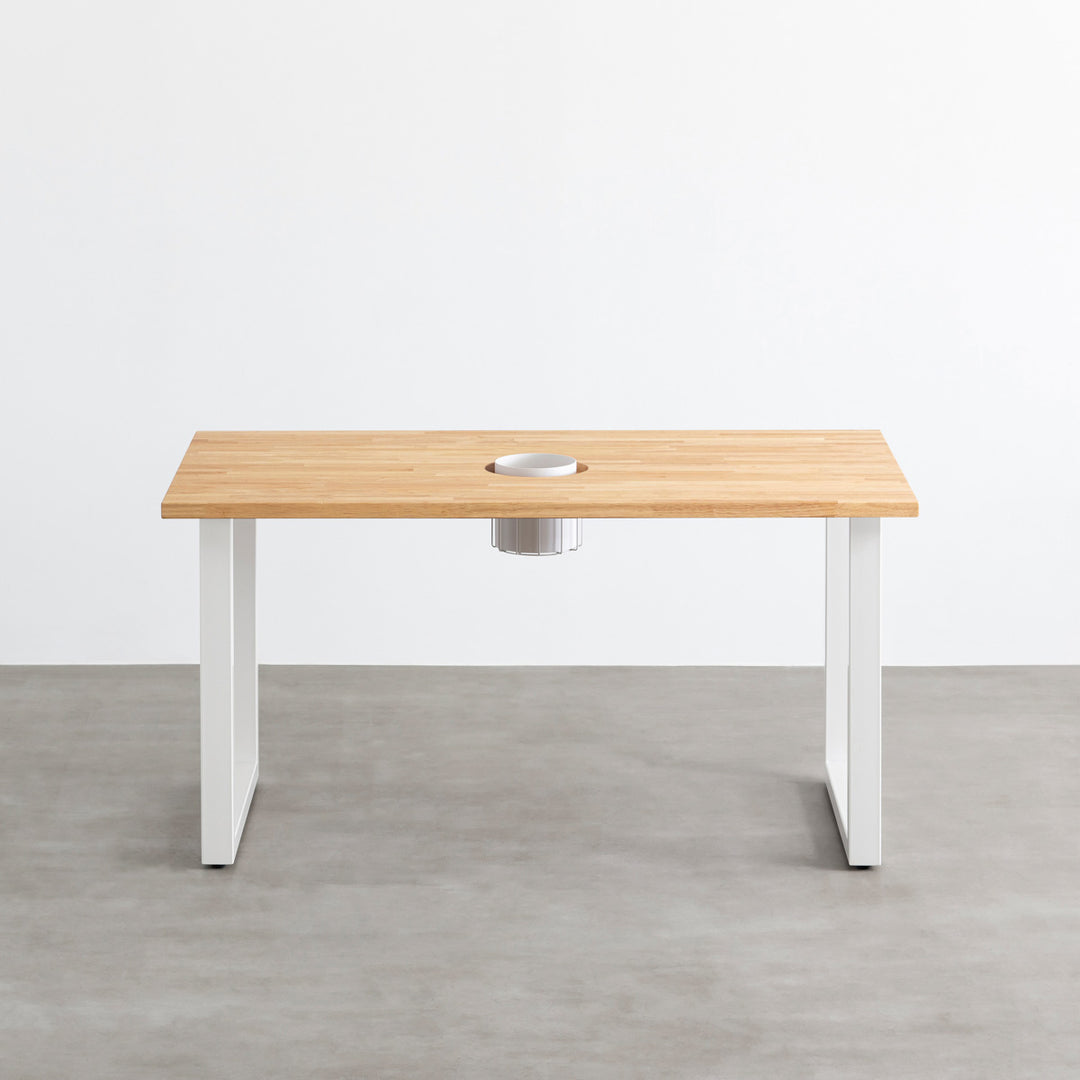 THE TABLE / ラバーウッド ナチュラル × White Steel ワイヤー