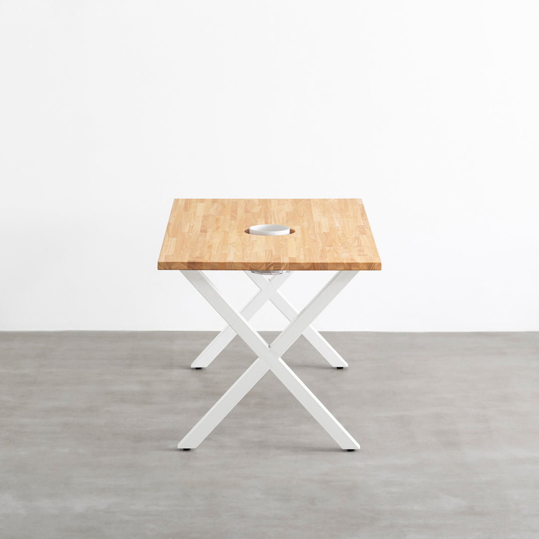 Kanademono TABLE テーブル ラバーウッド White Steel KanademonoWhiteAshTableWhiteIl
