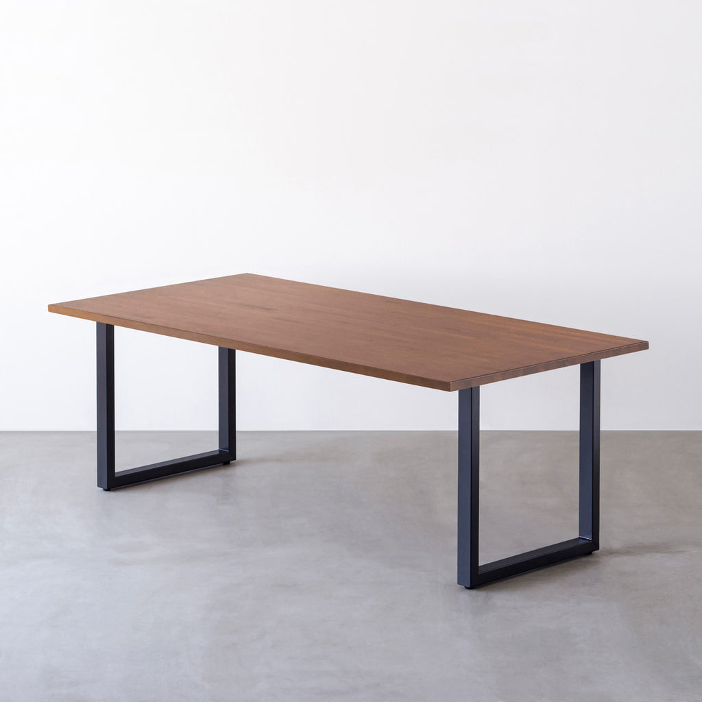 THE TABLE / ラバーウッド ブラウン × Black Steel × W181 - 200cm