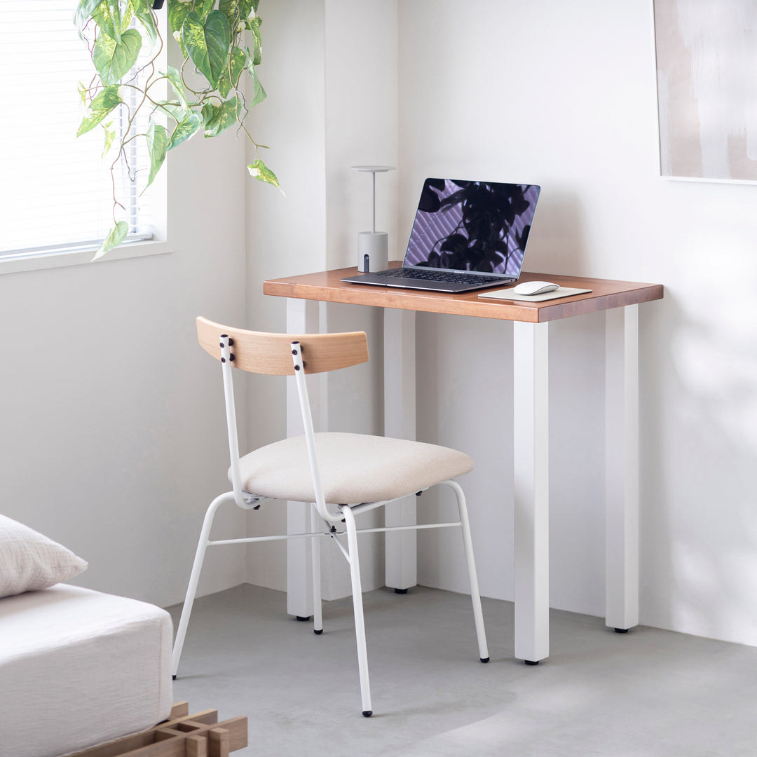 THE TABLE / コンパクトデスク ラバーウッド ブラウン × White Steel
