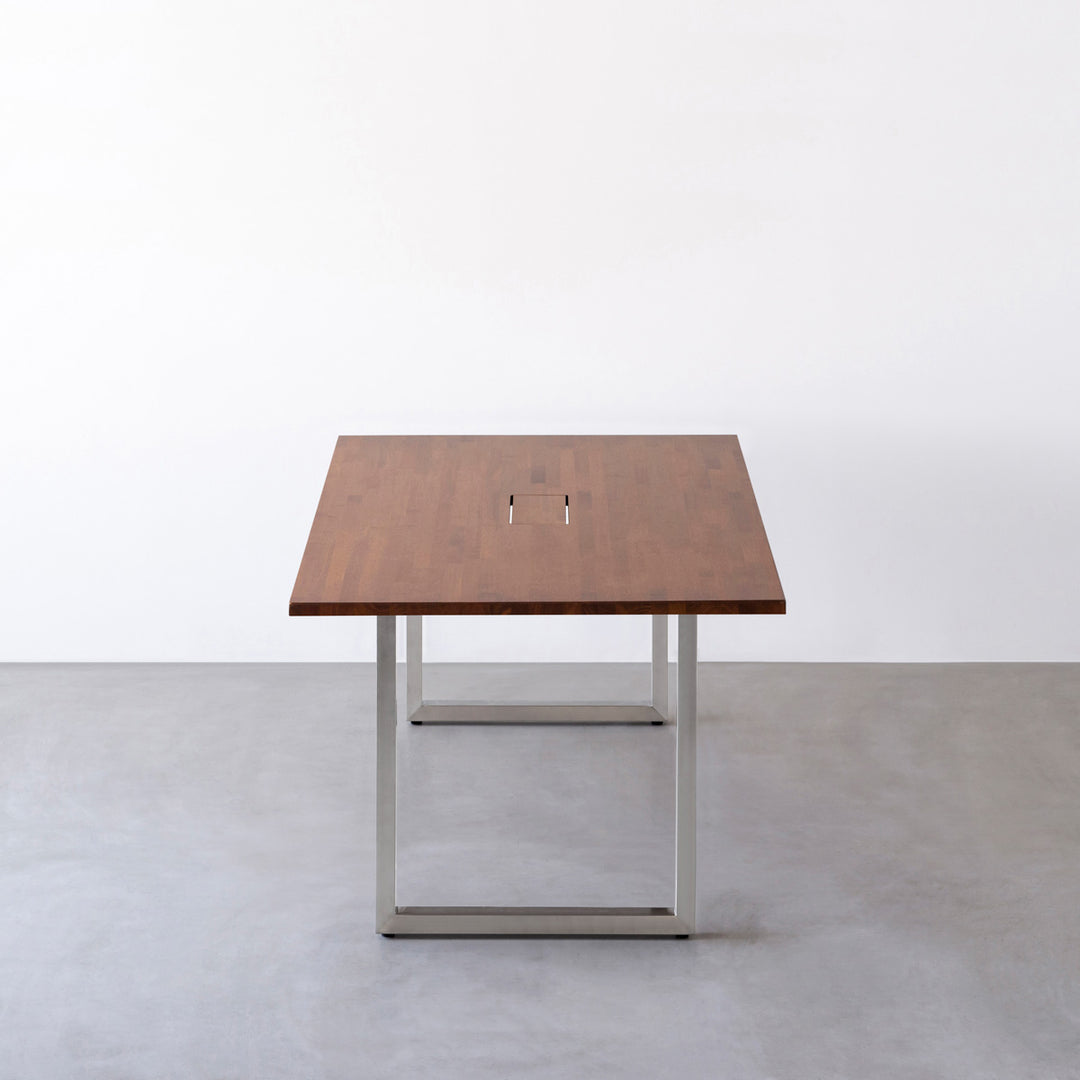 THE TABLE / ラバーウッド ブラウン × Stainless × W181 - 200cm 配線