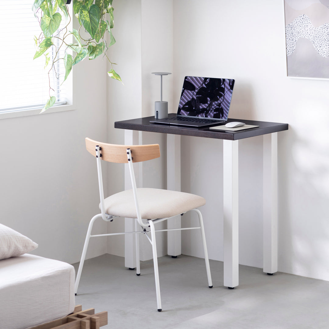 THE TABLE / コンパクトデスク ラバーウッド ブラックブラウン × White