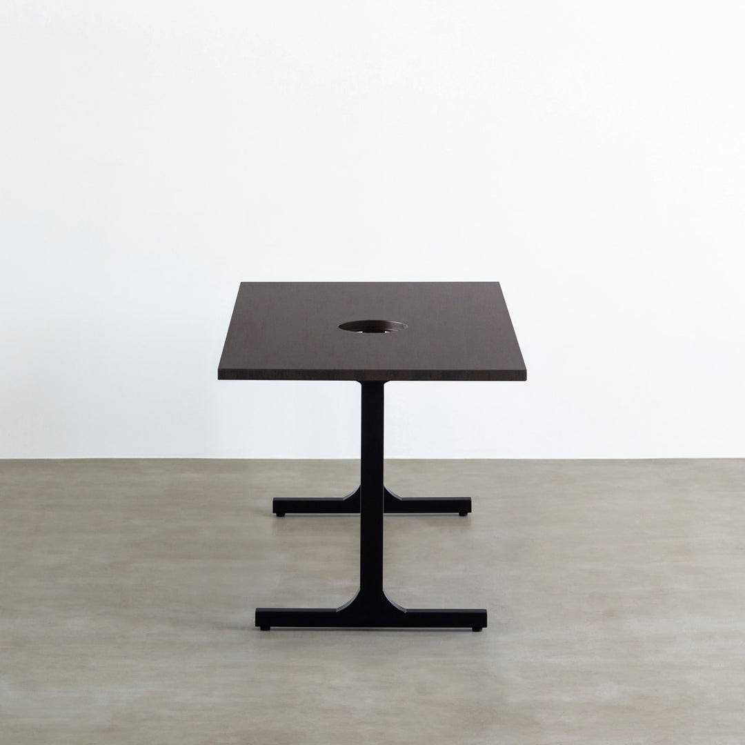 THE TABLE / ラバーウッド ブラックブラウン × Black Steel ネコ