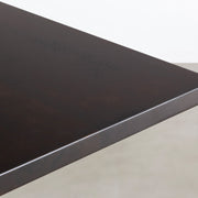 KANADEMONOのワイヤーバスケット付きのラバーウッド材ブラックブラウンカラー天板にマットホワイトのIライン鉄脚を組み合わせたテーブル（天板）