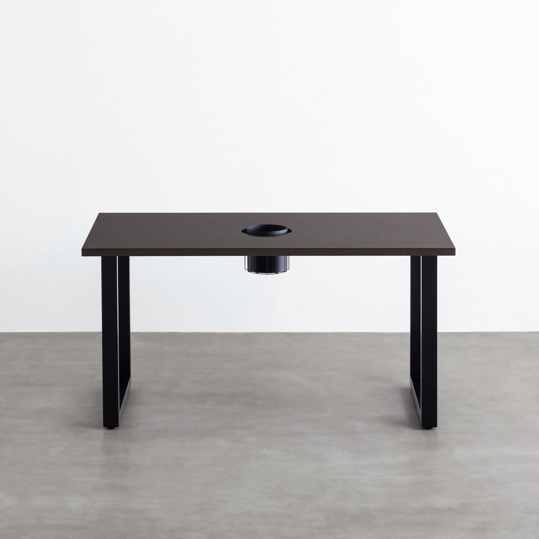 THE TABLE / ラバーウッド ブラックブラウン × Black Steel ワイヤーバスケット＋鉢カバー付き – KANADEMONO