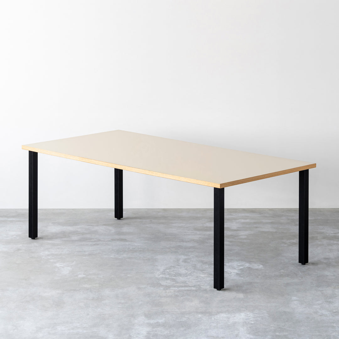 THE TABLE / リノリウム 全32色 × Black Steel × W181 - 200cm