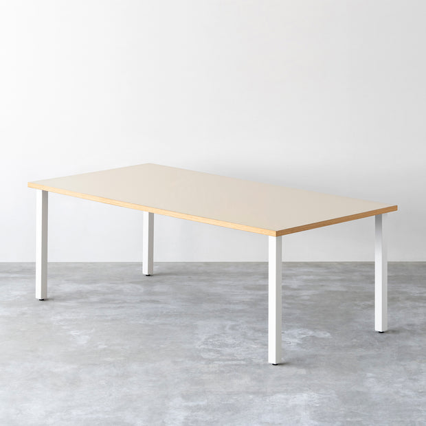 THE TABLE / リノリウム 全32色 × White Steel × W181 - 200cm