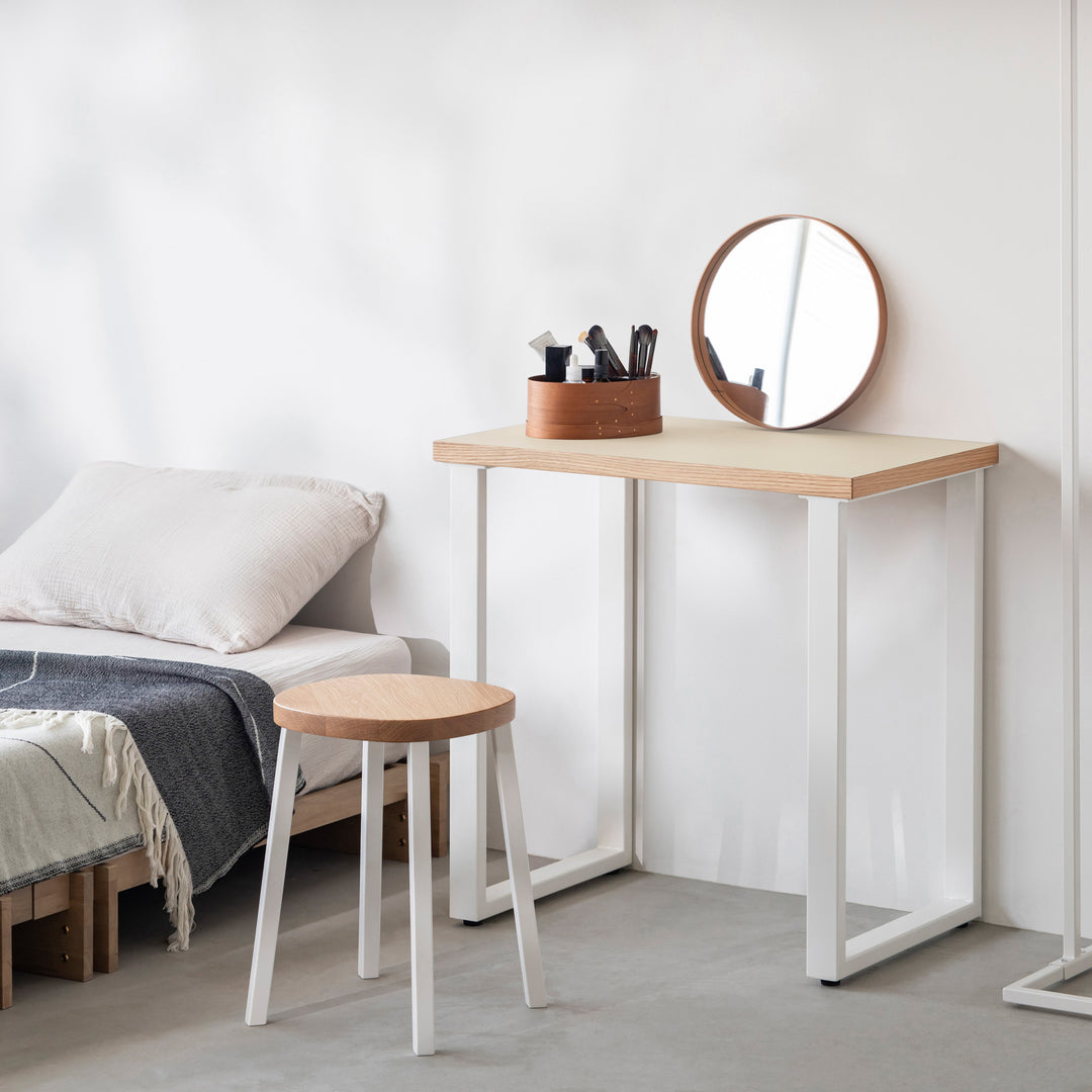 THE TABLE / コンパクトデスク リノリウム 全32色 × White Steel