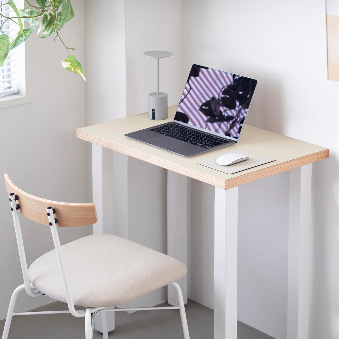 THE TABLE / コンパクトデスク リノリウム 全32色 × White Steel