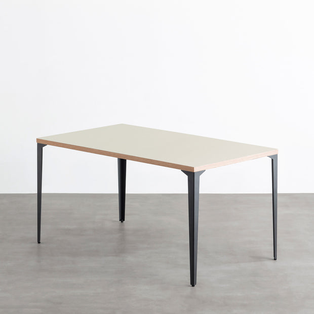 THE TABLE / リノリウム ベージュ・グレー系 × Black Steel