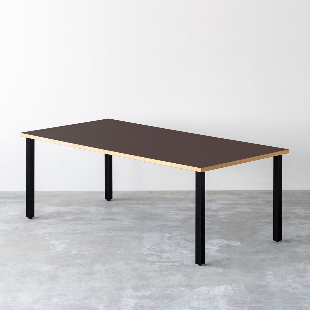 THE TABLE / リノリウム 全32色 × Black Steel × W181 - 200cm