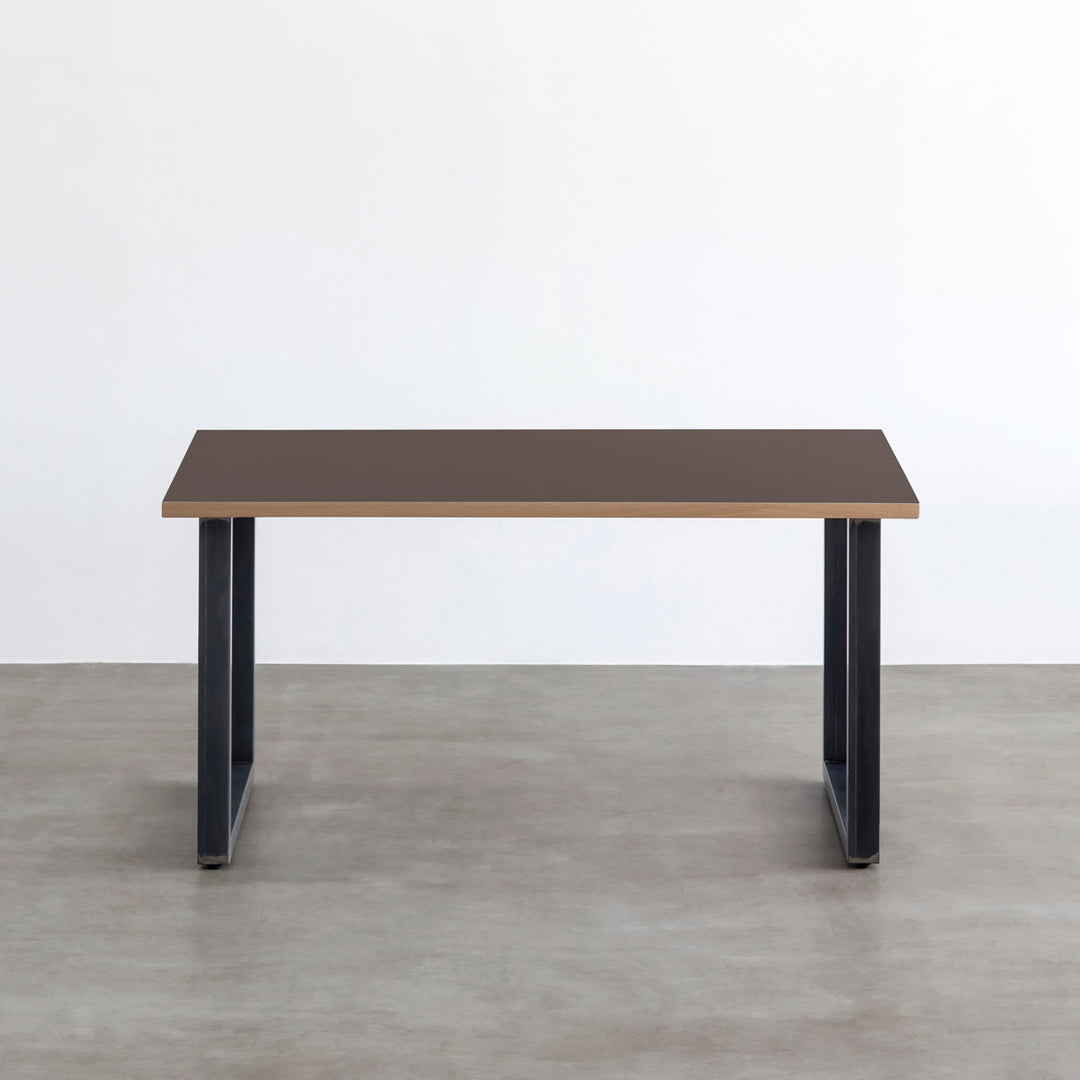 kanademono リノリウム Nero Black Steelテーブル THE CAFE TABLE / リノリウム Black Steel カフェX × スクエア