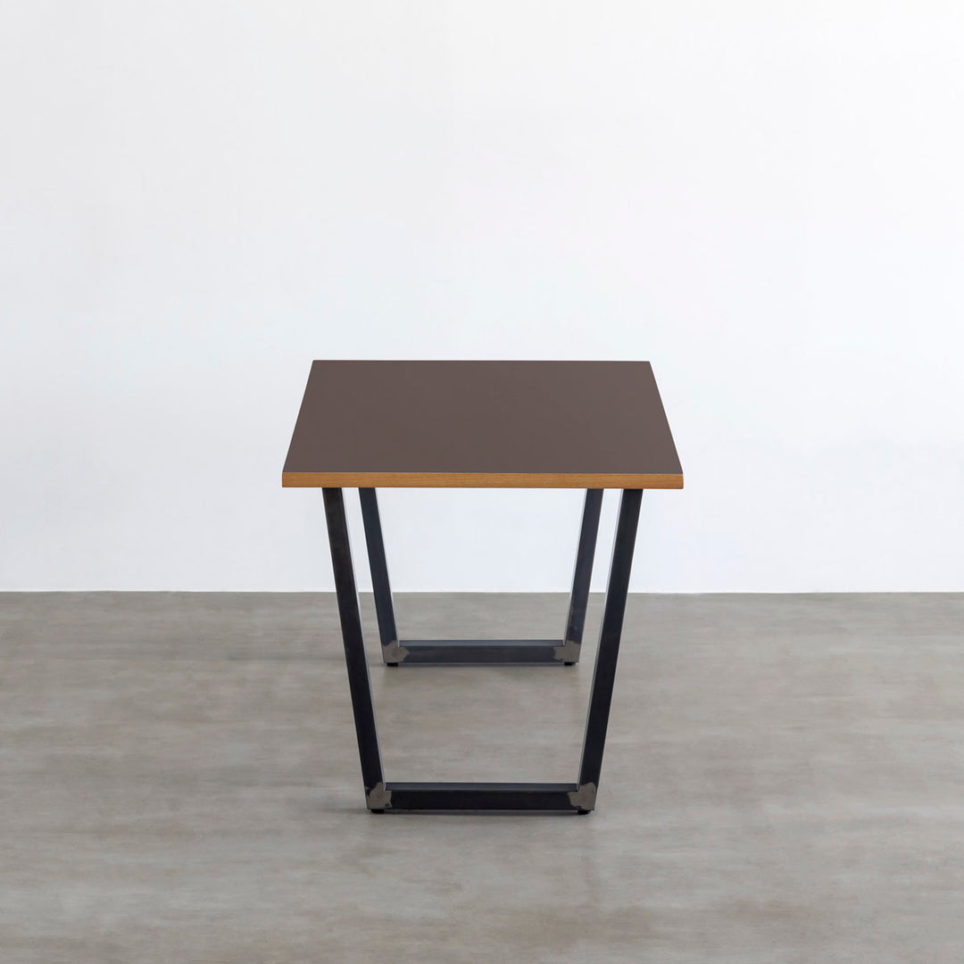 kanademono リノリウム Nero Black Steelテーブル THE TABLE / リノリウム ブラック・ブラウン系 × Black Steel