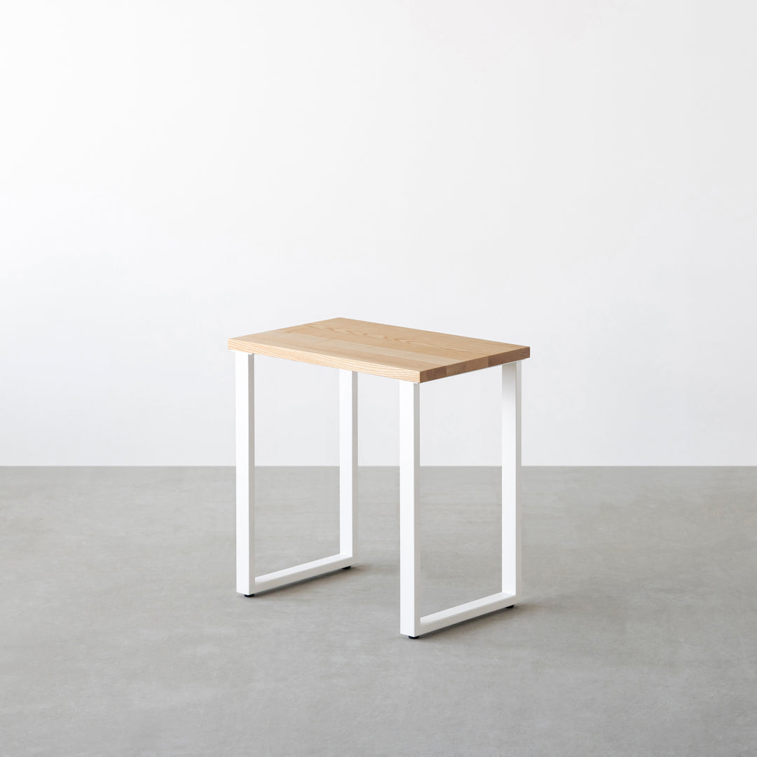 THE TABLE / コンパクトデスク 無垢 ホワイトアッシュ × White Steel