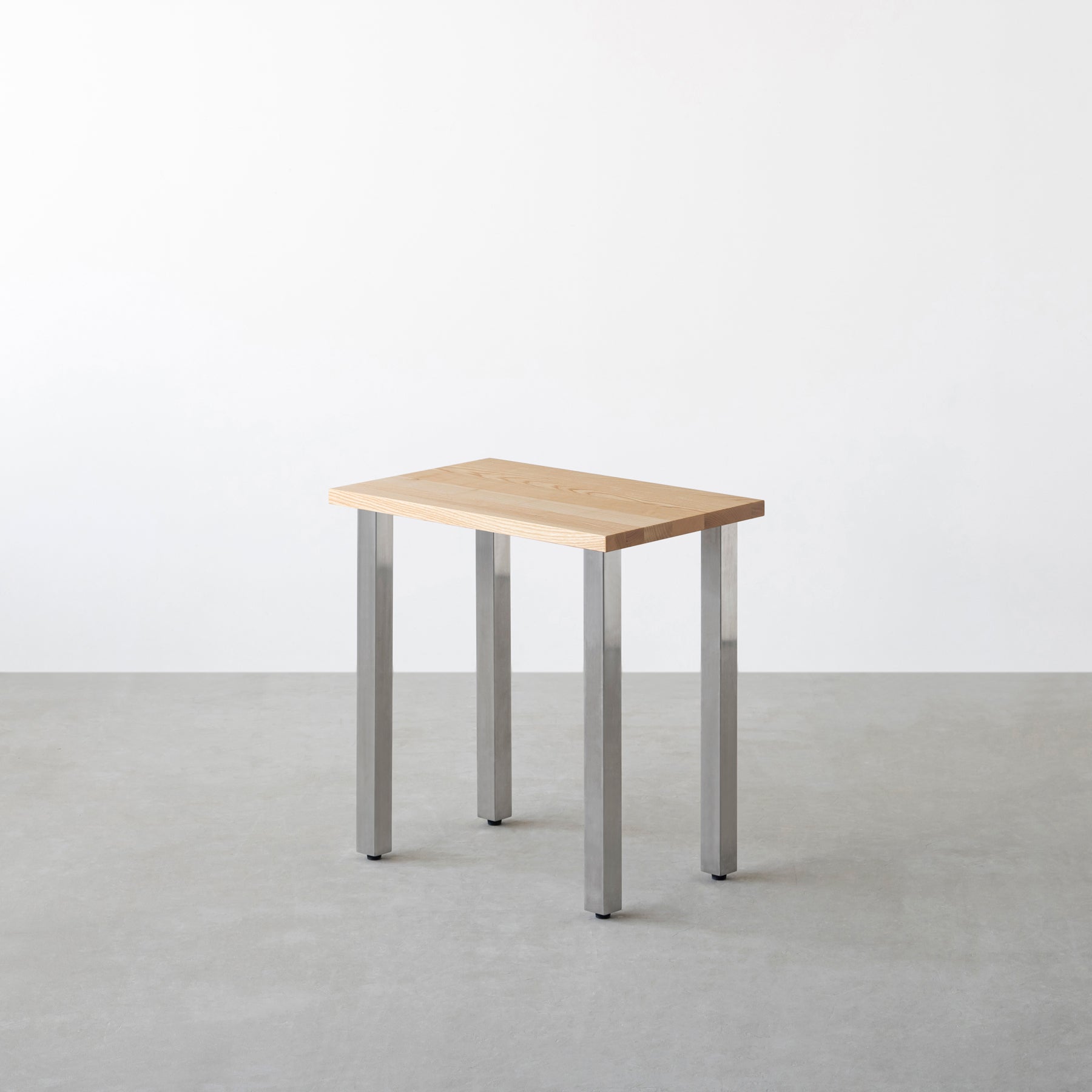 THE TABLE / コンパクトデスク 無垢 ホワイトアッシュ × Stainless