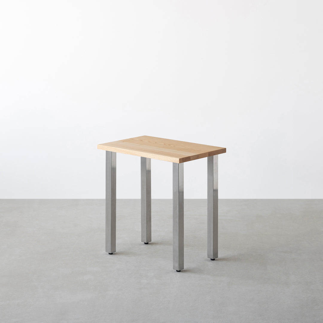THE TABLE / コンパクトデスク 無垢 ホワイトアッシュ × Stainless