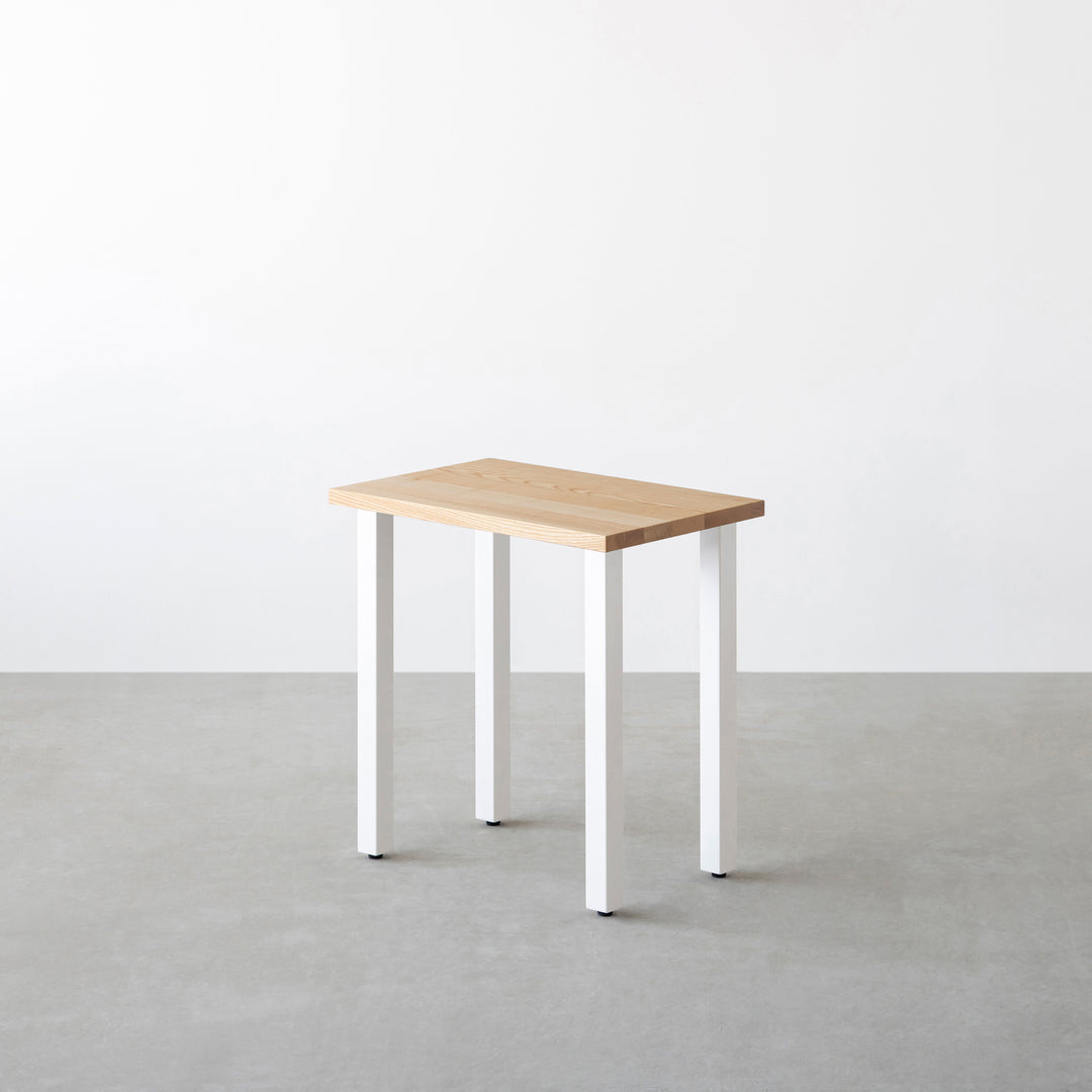THE TABLE / コンパクトデスク 無垢 ホワイトアッシュ × White Steel
