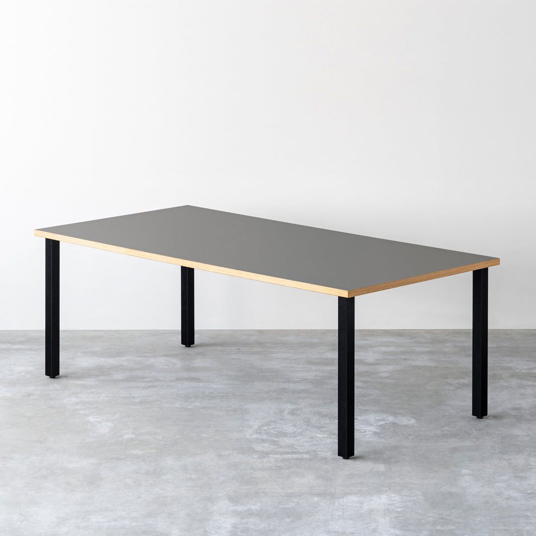 THE TABLE / リノリウム 全32色 × Black Steel × W181 - 200cm