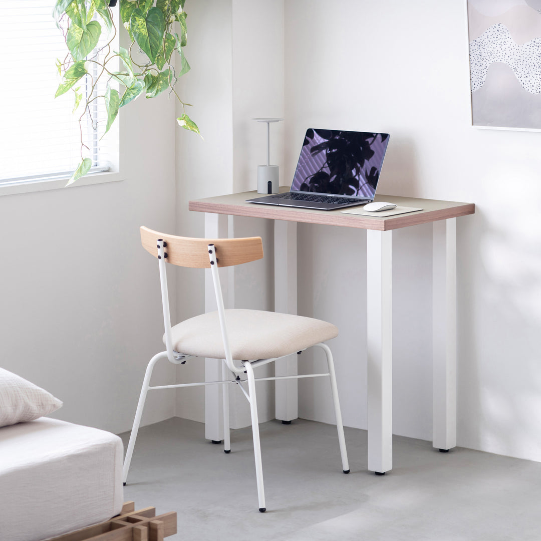 THE TABLE / コンパクトデスク リノリウム 全32色 × White Steel