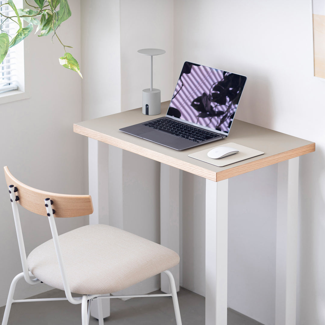 THE TABLE / コンパクトデスク リノリウム 全32色 × White Steel