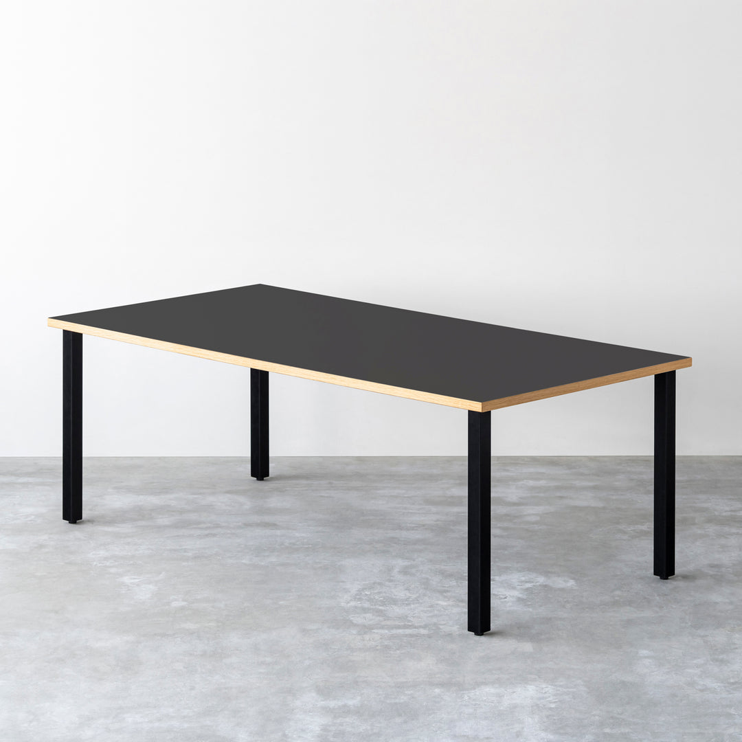 THE TABLE / リノリウム 全32色 × Black Steel × W181 - 200cm