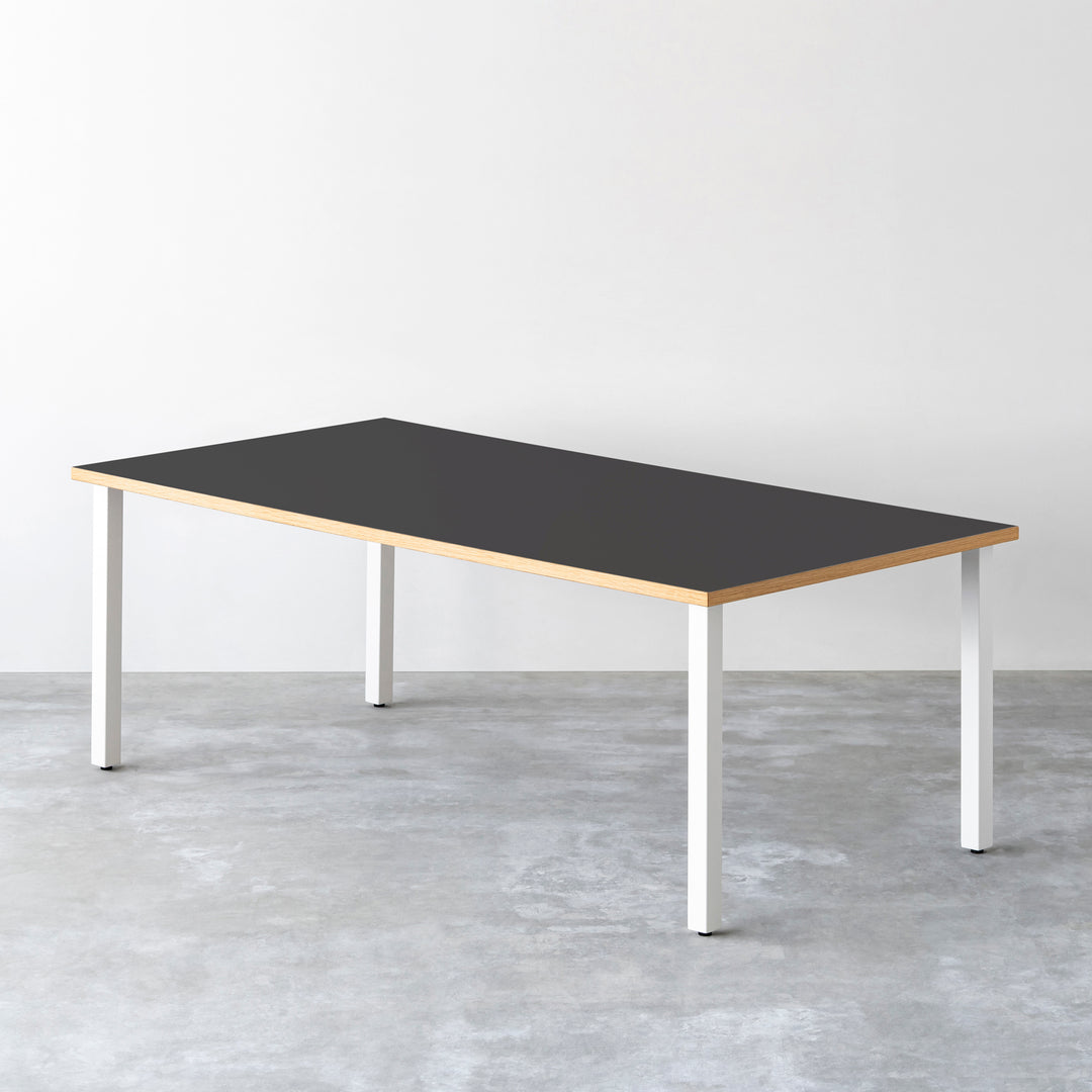 THE TABLE / リノリウム 全32色 × White Steel × W181 - 200cm