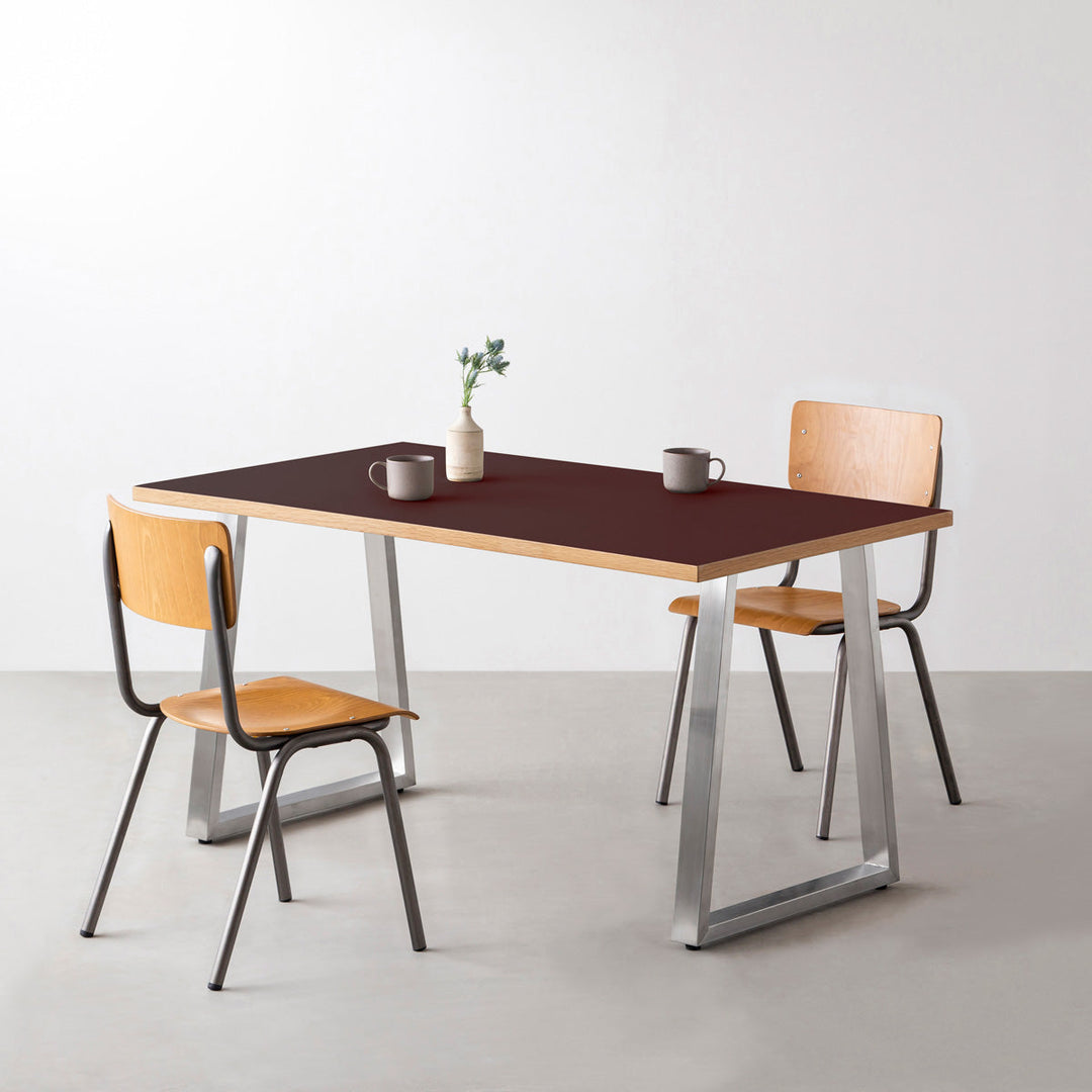 THE TABLE / リノリウム レッド・オレンジ系 × Stainless