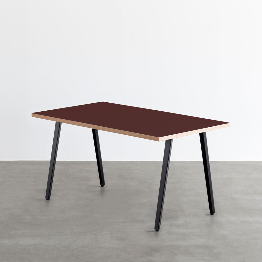 THE TABLE / リノリウム レッド・オレンジ系 × Black Steel × W161