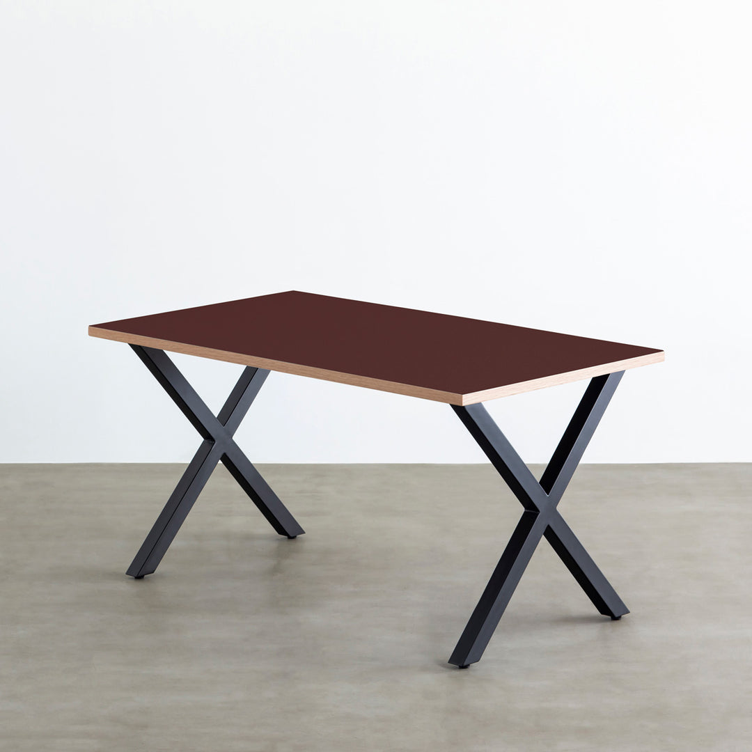 THE TABLE / リノリウム レッド・オレンジ系 × Black Steel