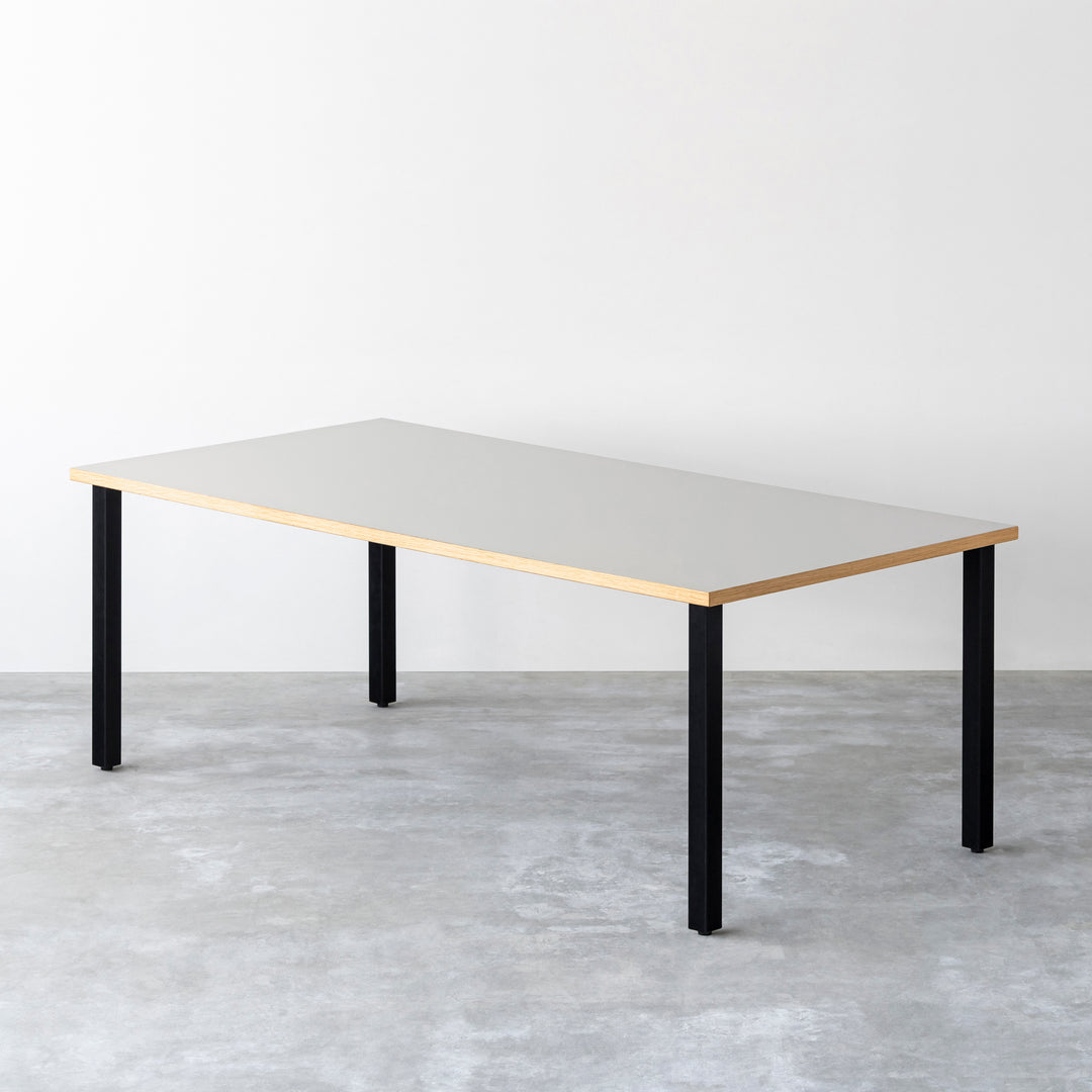 THE TABLE / リノリウム 全32色 × Black Steel × W181 - 200cm