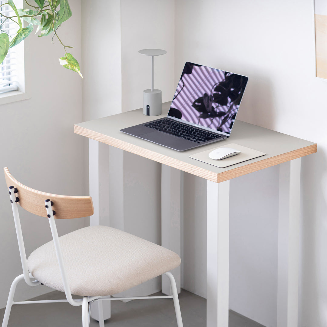 THE TABLE / コンパクトデスク リノリウム 全32色 × White Steel