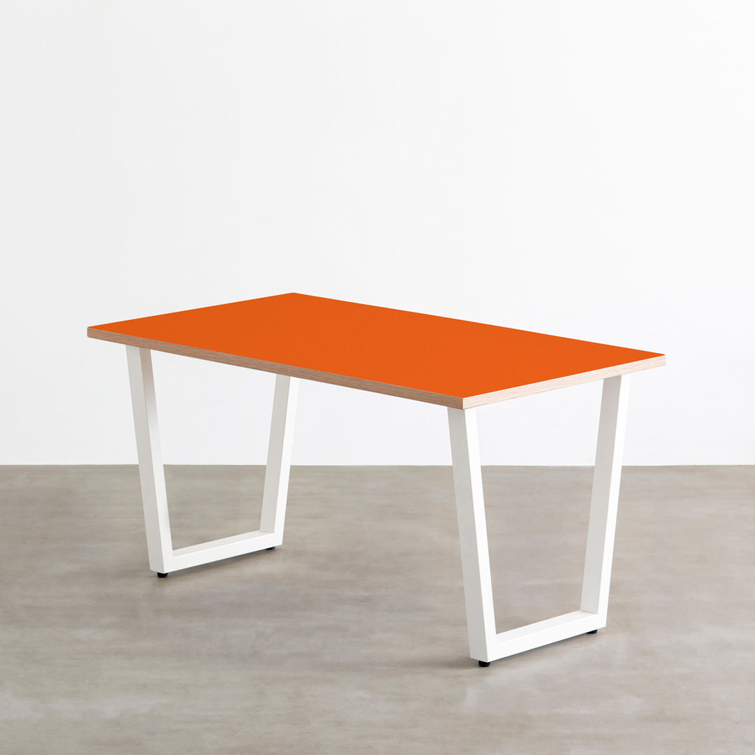 THE TABLE / リノリウム レッド・オレンジ系 × White Steel – KANADEMONO