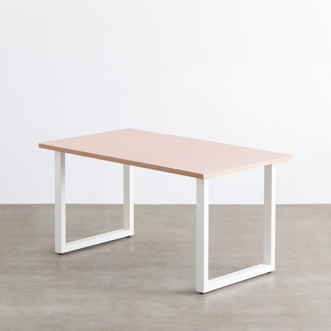 THE TABLE / リノリウム レッド・オレンジ系 × White Steel