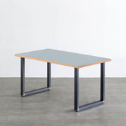 THE TABLE / リノリウム ブルー系 × Black Steel（クリア塗装）