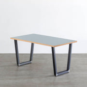 THE TABLE / リノリウム ブルー系 × Black Steel（クリア塗装）