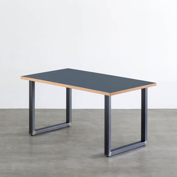 THE TABLE / リノリウム ブルー系 × Black Steel（クリア塗装）