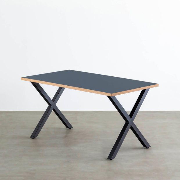 THE TABLE / リノリウム ブルー系 × Black Steel