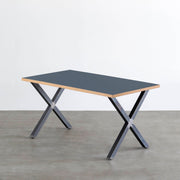 THE TABLE / リノリウム ブルー系 × Black Steel（クリア塗装）