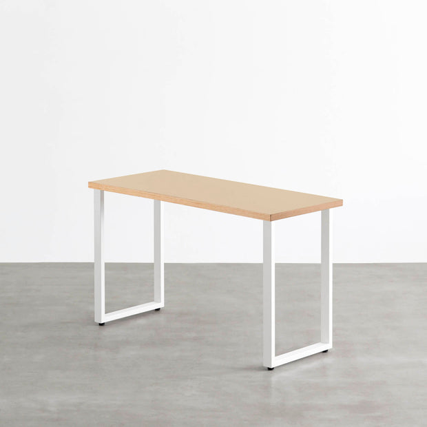 THE TABLE / リノリウム ベージュ・グレー系 × White Steel
