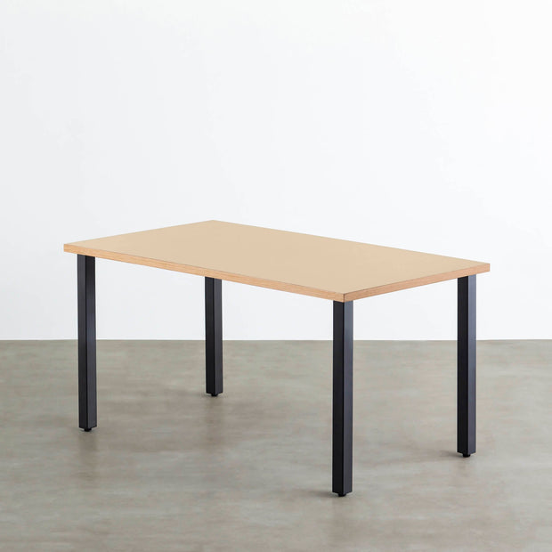 THE TABLE / リノリウム ベージュ・グレー系 × Black Steel