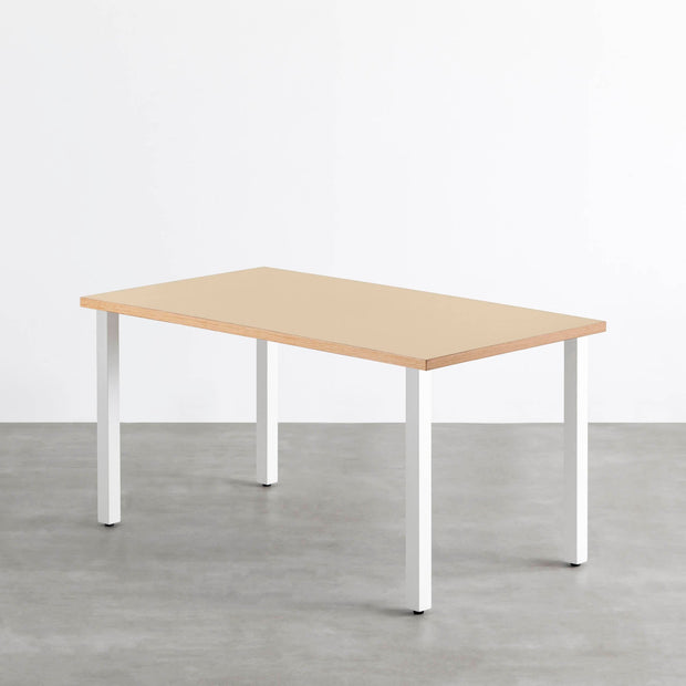 THE TABLE / リノリウム ベージュ・グレー系 × White Steel