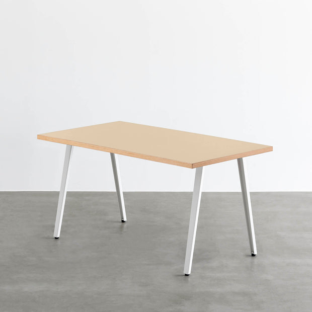 THE TABLE / リノリウム ベージュ・グレー系 × White Steel