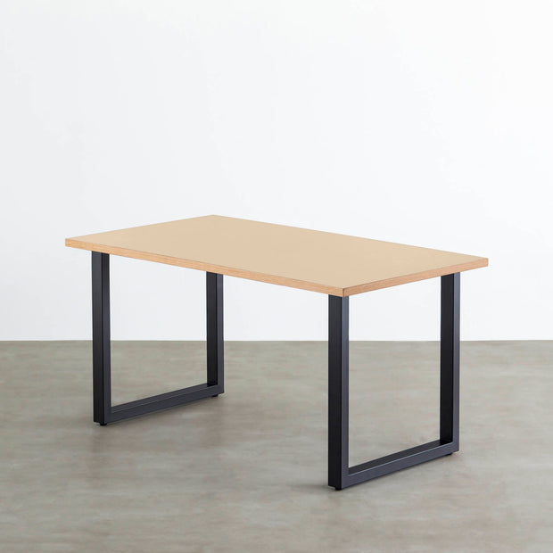 THE TABLE / リノリウム ベージュ・グレー系 × Black Steel