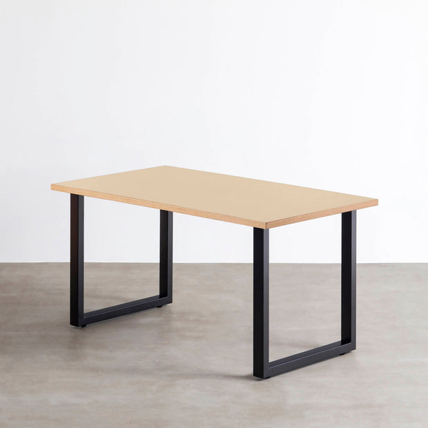 THE TABLE / リノリウム ベージュ・グレー系 × Black Steel