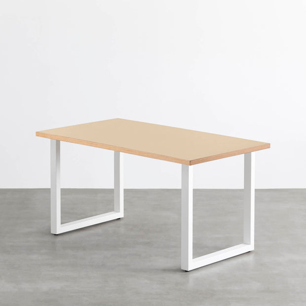 THE TABLE / リノリウム ベージュ・グレー系 × White Steel